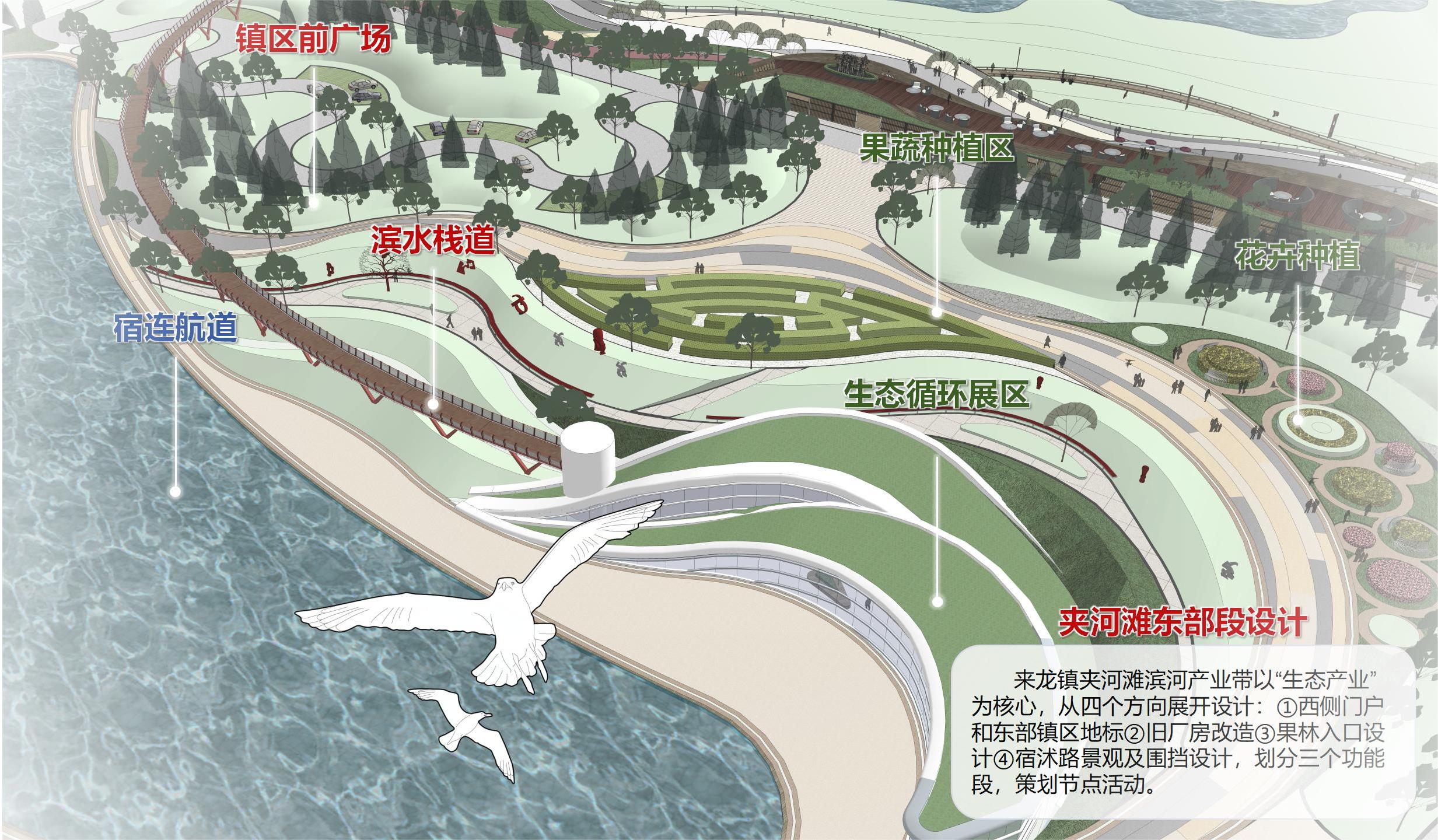 20240301-学思践悟启新程，挺膺担当绘青春——2024 年赢博手机版app研究生寒假社会实践总结回顾-“初心服务团”联合建筑学院赴宿豫实践支队-来龙镇夹河滩滨水区景观设计图（部分）.jpg